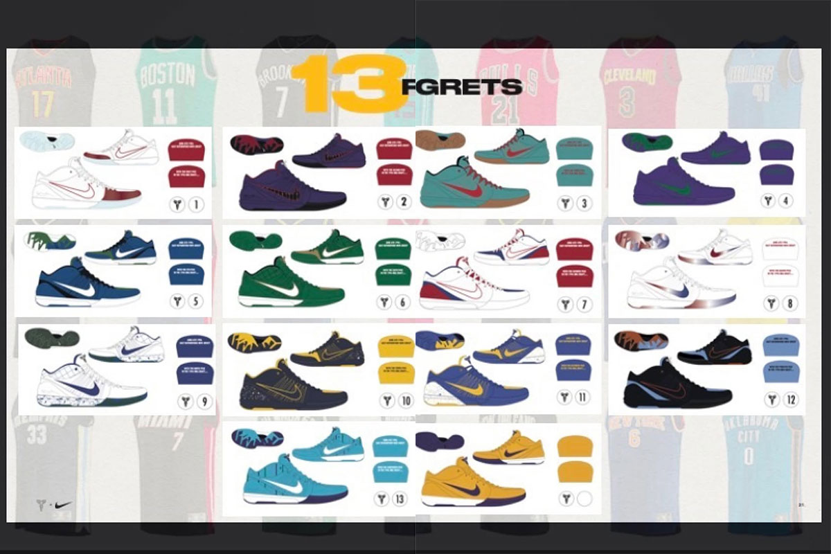 Nike Designer Reveals Unreleased Kobe “13 Regrets” Pack Inspired By The 1996 NBA Draft